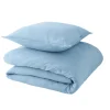 Online Parure de lit en coton lavé ZOHA bleu acier 260 x 240 cm - 4MURS Linge De Maison