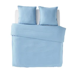 Online Parure de lit en coton lavé ZOHA bleu acier 260 x 240 cm - 4MURS Linge De Maison