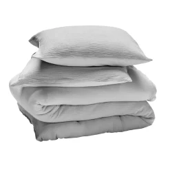Sale Parure de lit en gaze de coton ANOKIAS gris perle 140 x 200 cm - 4MURS Enfant Textile De Maison Enfant|Linge De Maison