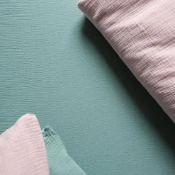 Clearance Parure de lit en gaze de coton ANOKIAS amande 240 x 260 cm - 4MURS Linge De Maison