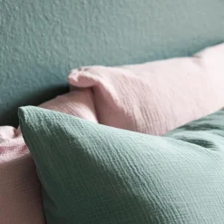 Clearance Parure de lit en gaze de coton ANOKIAS amande 240 x 260 cm - 4MURS Linge De Maison