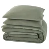 Outlet Parure de lit en gaze de coton ANOKIAS kaki 240 x 220 cm - 4MURS Linge De Maison