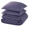 Sale Parure de lit en gaze de coton ANOKIAS bleu marine 240 x 220 cm Linge De Maison
