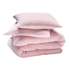 Outlet Parure de lit en gaze de coton ANOKIAS rose 240 x 260 cm - 4MURS Linge De Maison