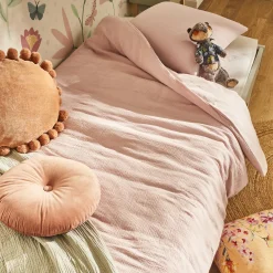 Outlet Parure de lit en gaze de coton ANOKIAS rose 240 x 260 cm - 4MURS Linge De Maison