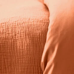 Discount Parure de lit en gaze de coton ANOKIAS caramel 240 x 260 cm - 4MURS Linge De Maison