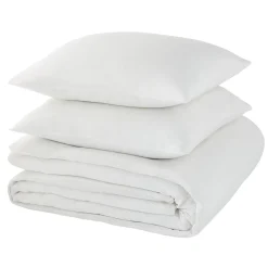 Outlet Parure de lit en gaze de coton ANOKIAS blanc 240 x 220 cm - 4MURS Linge De Maison