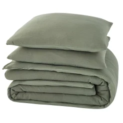 New Parure de lit en gaze de coton ANOKIAS kaki 240 x 260 cm - 4MURS Linge De Maison
