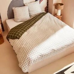 Fashion Parure de lit en percale de coton GABRIEL vert 260 x 240 cm - Linge De Maison