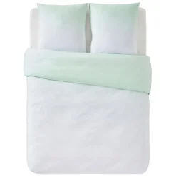 Hot Parure de lit en percale de coton UMA bleu acqua 260 x 240 cm - Linge De Maison