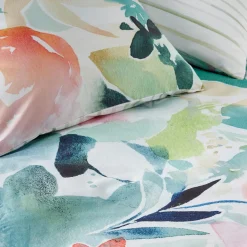 Outlet Parure de lit en percale de coton AQUARELLA multicolore 240 x 220 cm Linge De Maison