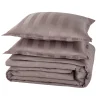 Outlet Parure de lit en satin de coton BONE gris cendré 240 x 220 cm - Linge De Maison
