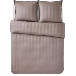 Outlet Parure de lit en satin de coton BONE gris cendré 240 x 220 cm - Linge De Maison