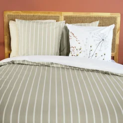 Best Parure de lit en toile de coton SOLIFLORE blanc 240 x 220 cm - 4MURS Linge De Maison
