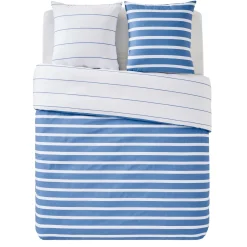 Sale Parure de lit en toile de coton STRIPES bleu 260 x 240 cm - 4MURS Linge De Maison