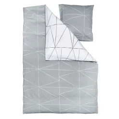 Clearance Parure de lit en toile de coton LOZI gris perle 260 x 240 cm - Linge De Maison