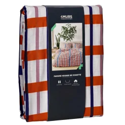 Online Parure de lit en toile de coton CASSAN rouge 260 x 240 cm - Linge De Maison