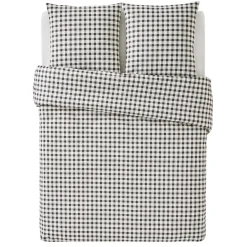 Best Parure de lit en toile de coton SOL beige/anthracite 240 x 220 cm Linge De Maison
