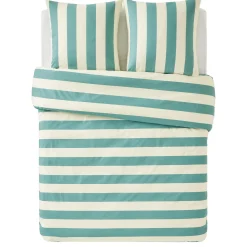 Outlet Parure de lit en toile de coton DEE vert jaune 260 x 240 cm - Linge De Maison