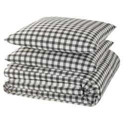 Outlet Parure de lit en toile de coton SOL beige/anthracite 260 x 240 cm Linge De Maison