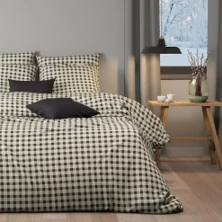 Outlet Parure de lit en toile de coton SOL beige/anthracite 260 x 240 cm Linge De Maison