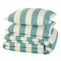 Best Parure de lit en toile de coton DEE vert jaune 240 x 220 cm - Linge De Maison