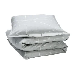 Hot Parure de lit en toile de coton LOZI gris perle 140 x 200 cm - 4MURS Linge De Maison