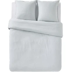 Discount Parure de lit lin et coton lavé MACHA gris horizon 240 x 220 cm Linge De Maison