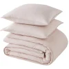 Best Parure de lit lin et coton lavé MACHA bois de rose 260 x 240 cm Linge De Maison