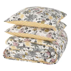 Fashion Parure de lit satin bio WAYAN coloris ocre 260 x 240 cm - 4MURS Linge De Maison