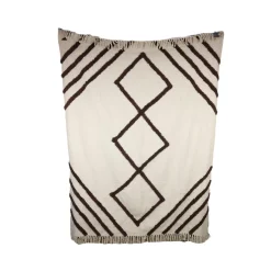 Hot Plaid coton RATTAN coloris blanc cassé/marron - 4MURS Plaids