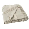 Online Plaid franges MAURO coloris blanc cassé - 4MURS Plaids