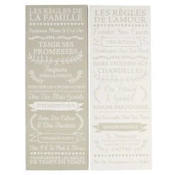 Sale Plaque murale en bois HOUSE RULES coloris gris - 4MURS Objets Muraux