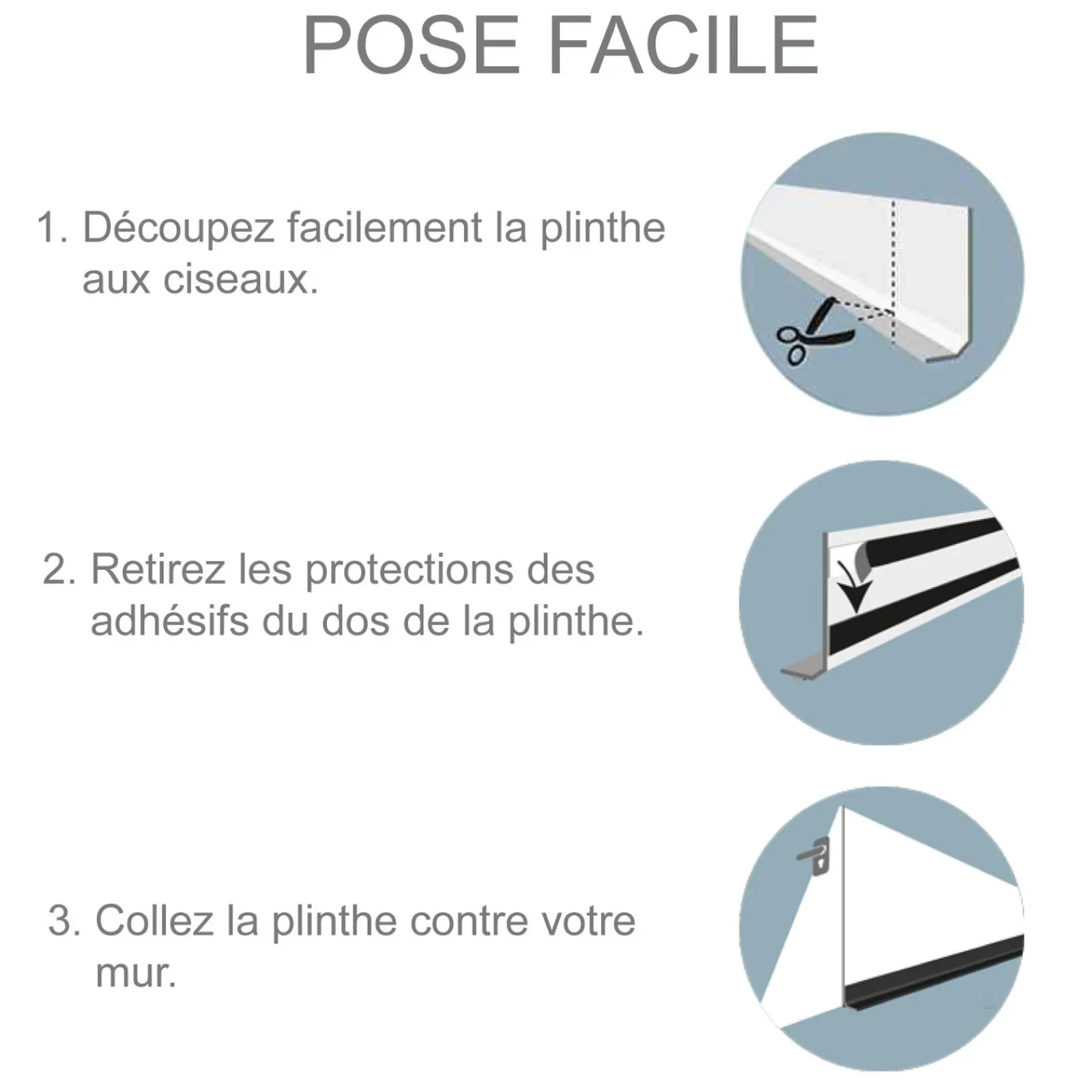 Outlet Plinthe déco UNI coloris blanc - 4MURS Revêtements De Sol