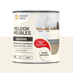 Best Peinture RELOOK MEUBLES Peinture blanc bouleau Satiné 0,5 L Peintures