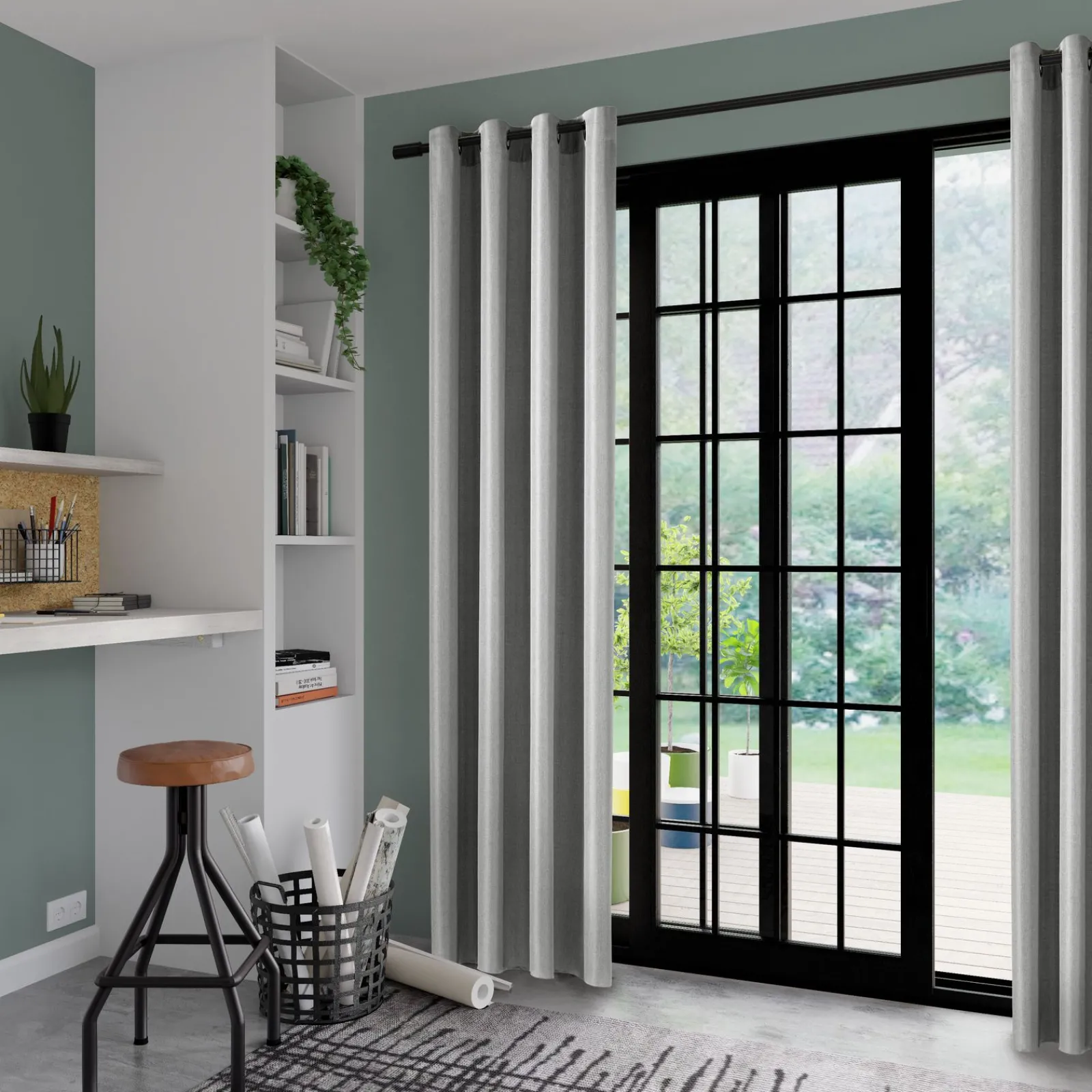 Best Rideau AMSTERDAM coloris gris perle 140 x 240 cm - 4MURS Rideaux
