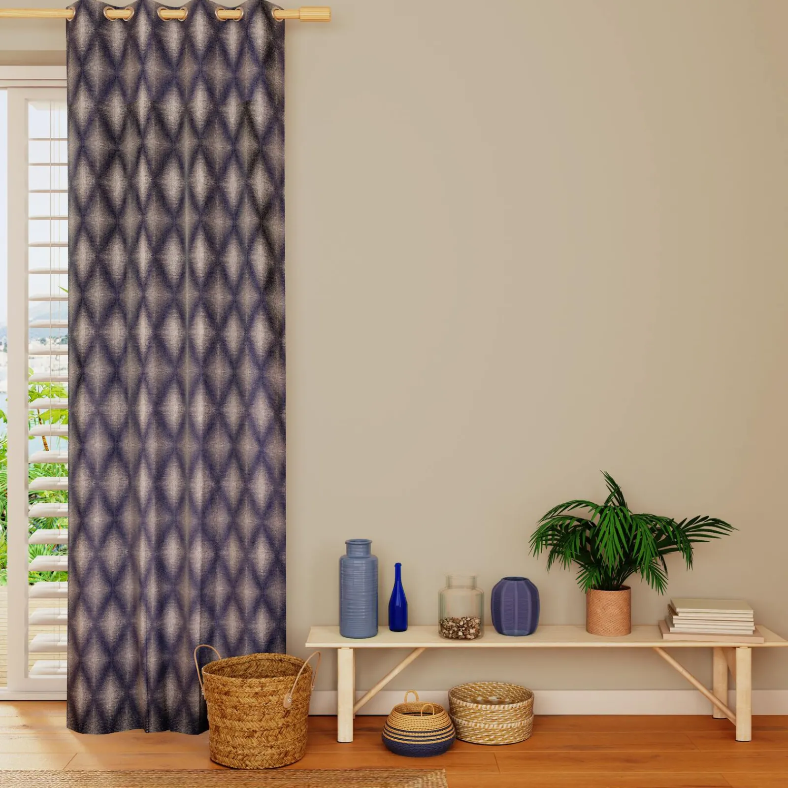 Online Rideau ASSELA coloris indigo 140 x 260 cm - 4MURS Rideaux