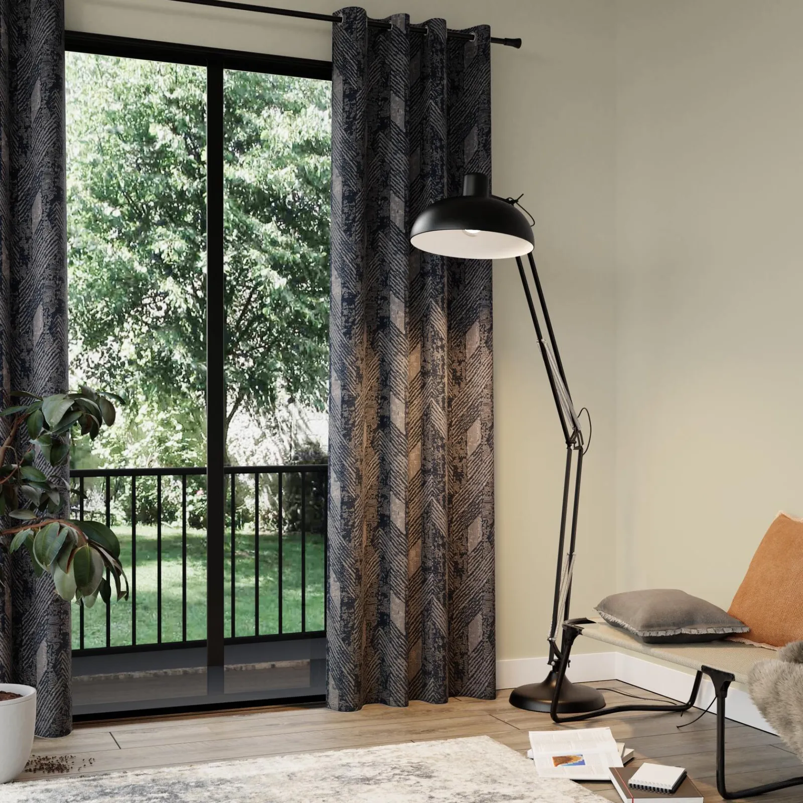 Online Rideau BRADDY coloris bleu 140 x 260 cm - 4MURS Rideaux