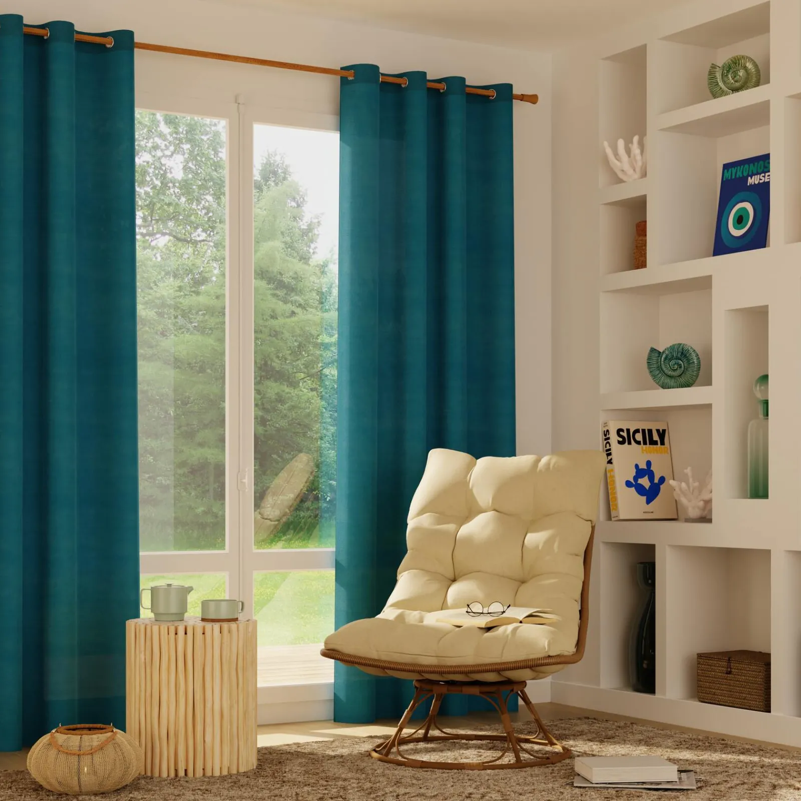 Fashion Rideau BRUSH coloris vert 135 x 240 cm - 4MURS Rideaux