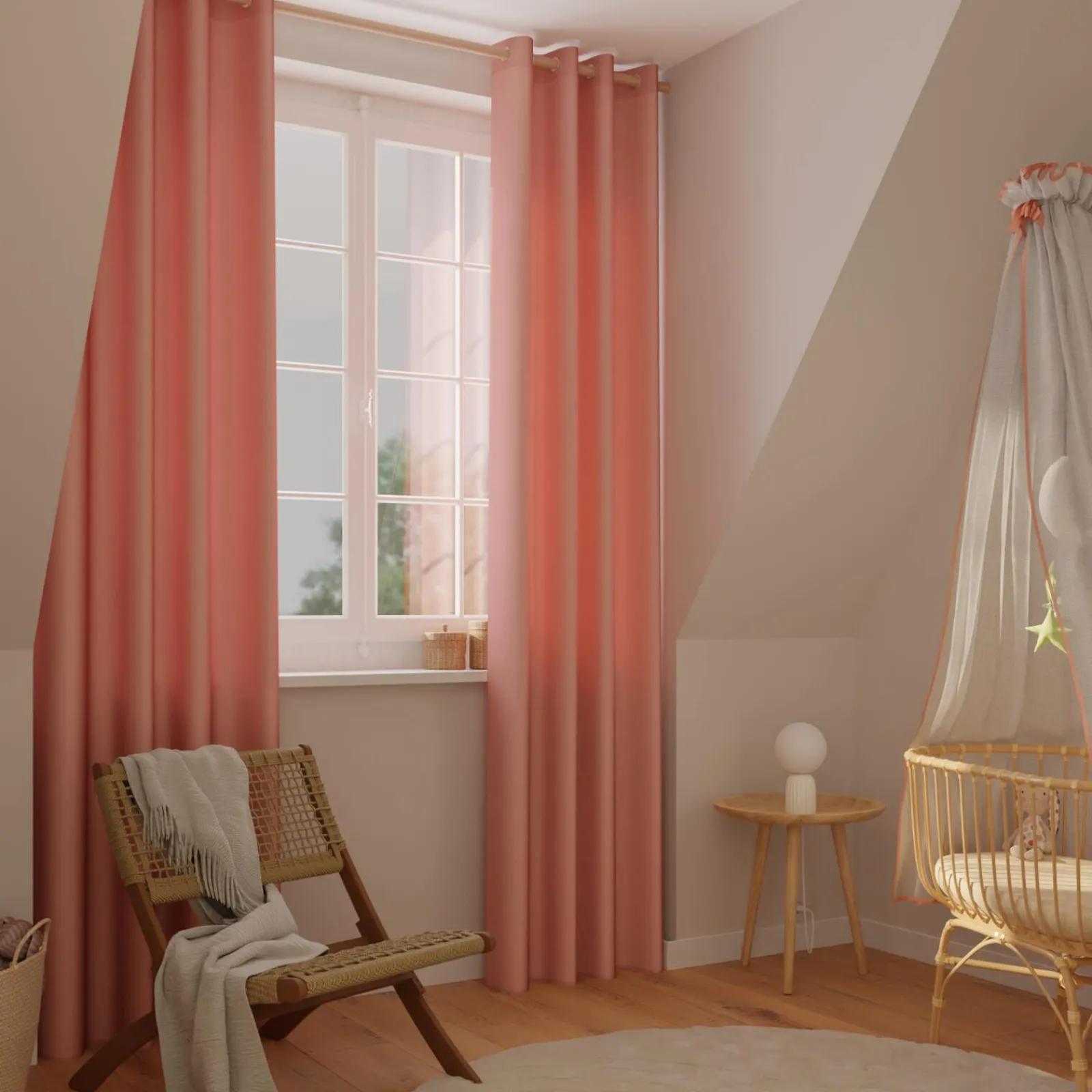 Online Rideau COTOON coloris rose blush 140 x 240 cm - 4MURS Enfant Textile De Maison Enfant|Rideaux