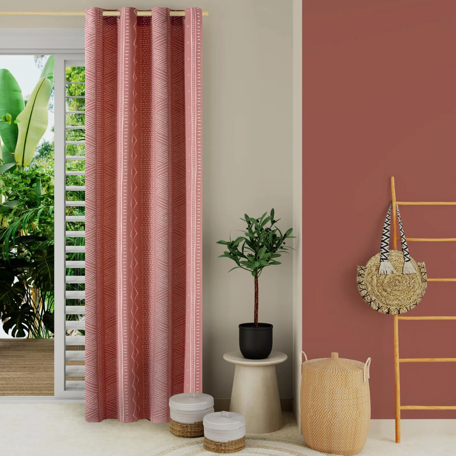 Fashion Rideau ESSAOUIRA coloris terracotta 140 x 260 cm - 4MURS Rideaux