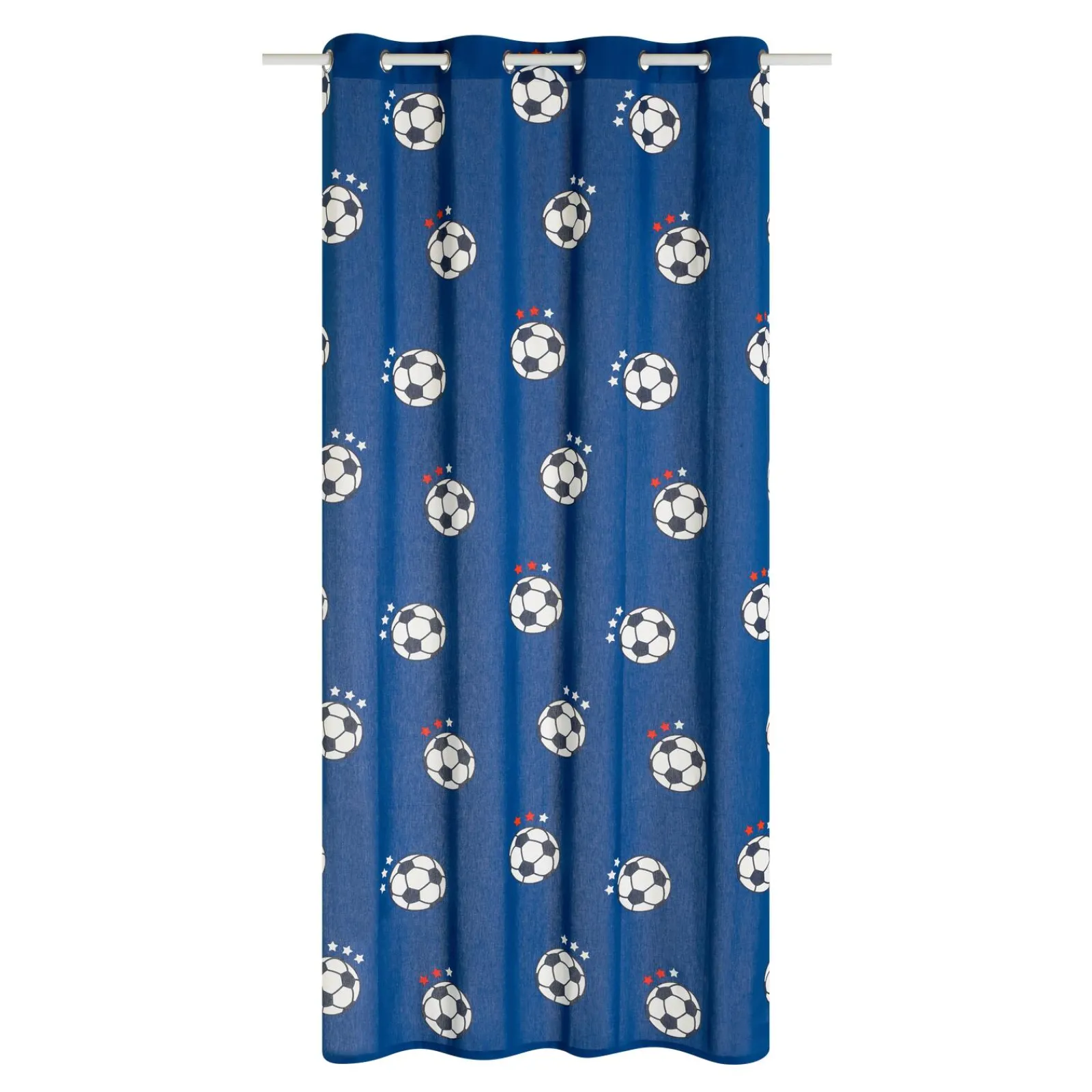 Best Rideau FOOT FAN coloris bleu 140 x 250 cm - 4MURS Enfant Textile De Maison Enfant|Rideaux
