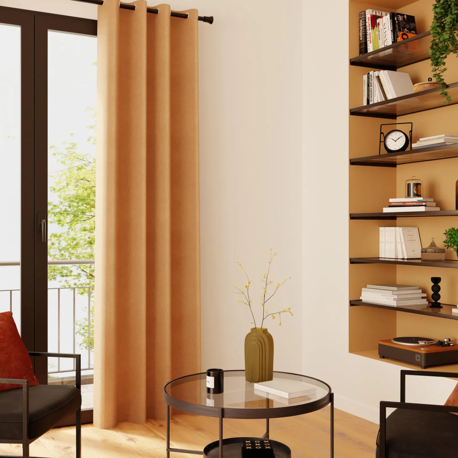 Discount Rideau GRAZIA coloris camel 140 x 240 cm - 4MURS Rideaux