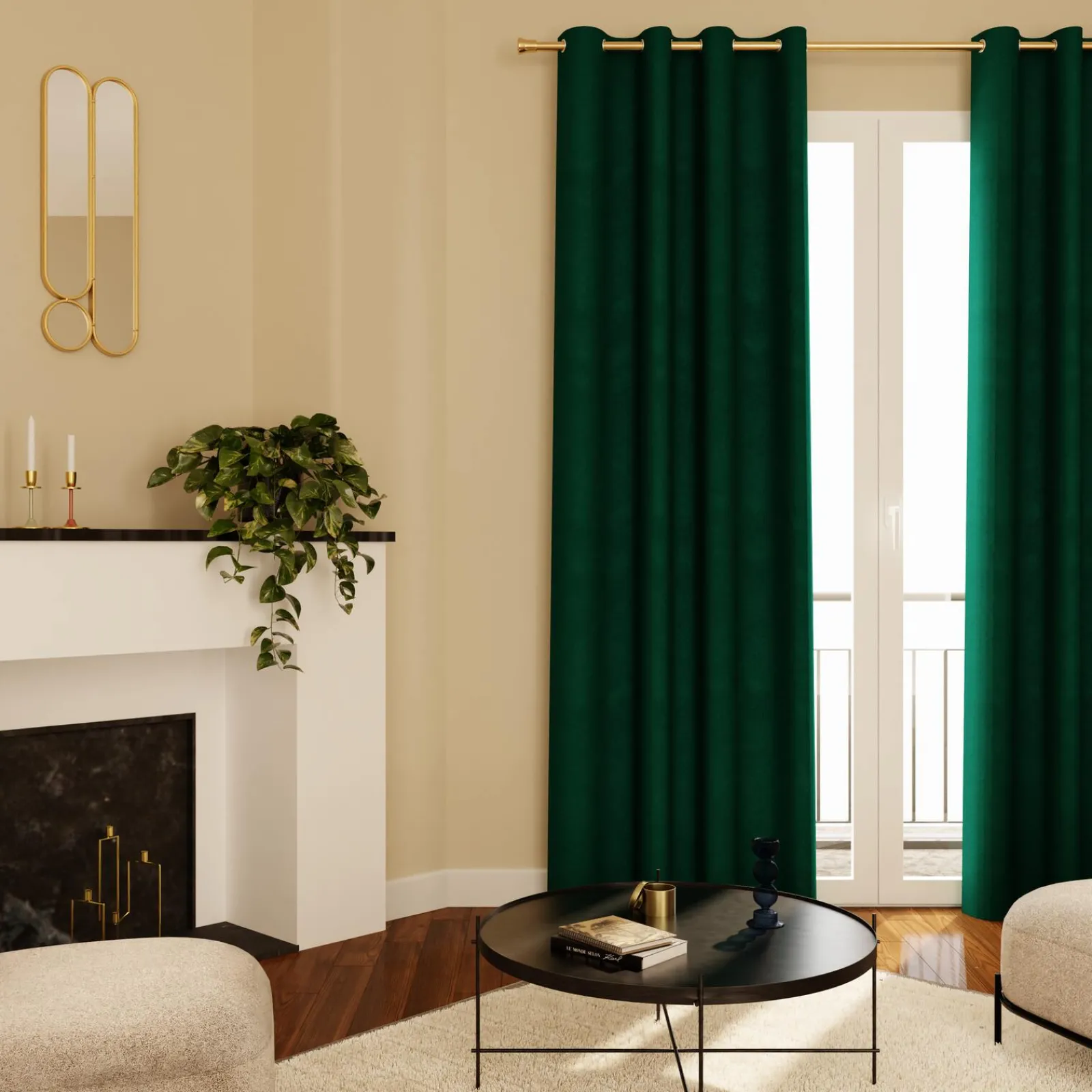 Online Rideau GRAZIA coloris vert émeraude 140 x 240 cm - 4MURS Rideaux