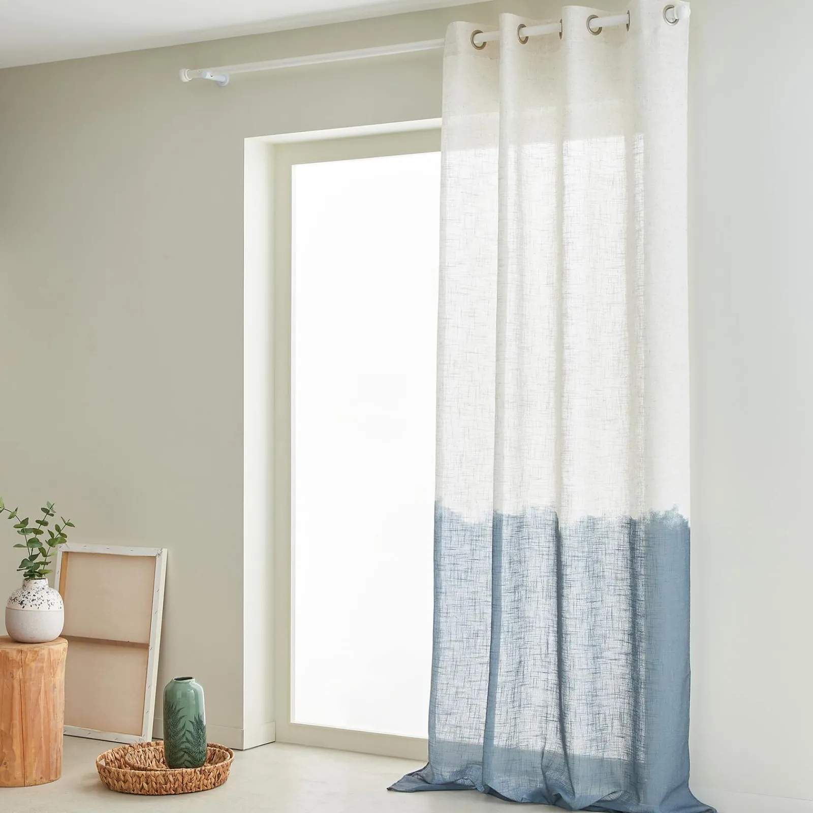 Outlet Rideau KEA coloris bleu grisé 140 x 260 cm - 4MURS Rideaux