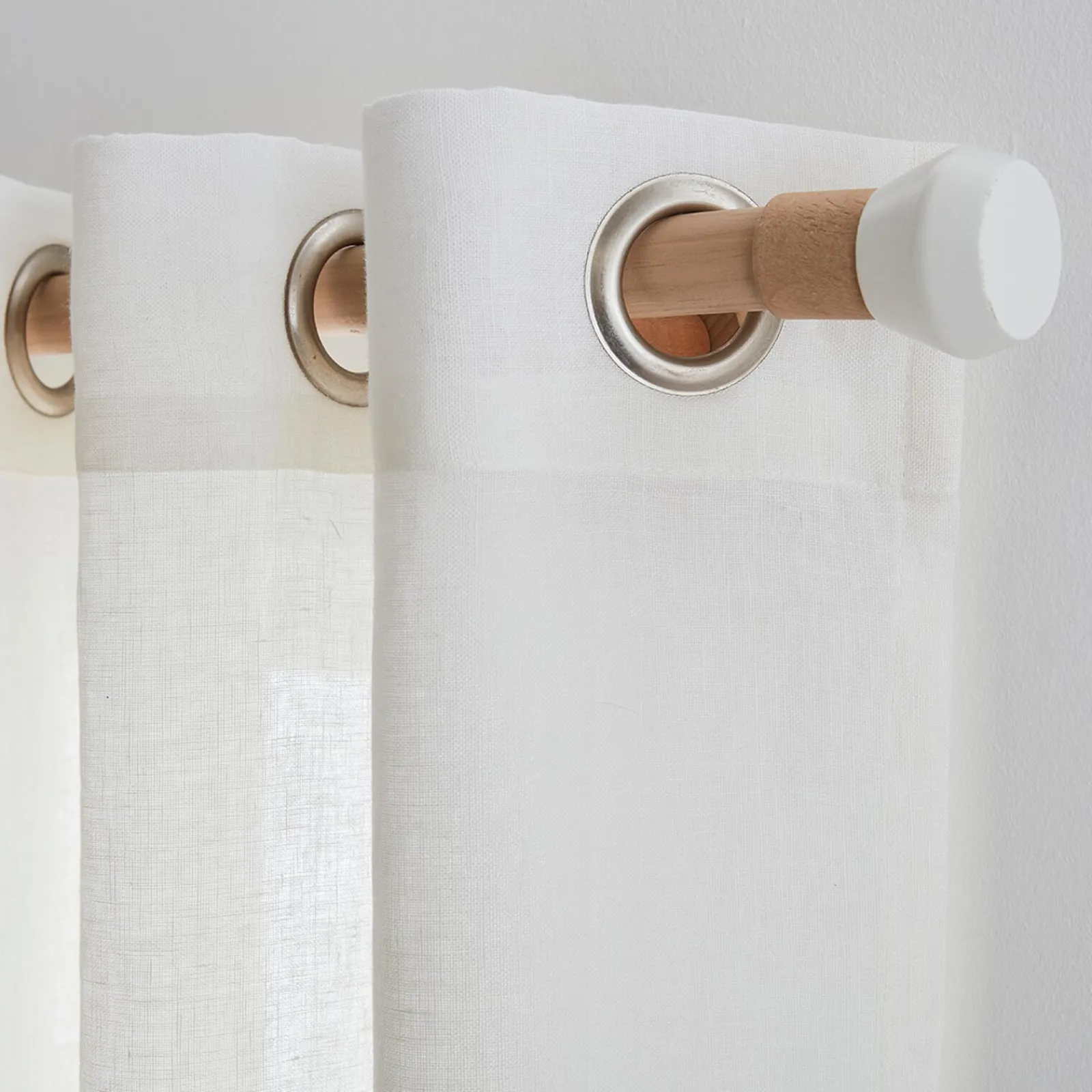 Outlet Rideau Lin CAMBRIA coloris blanc 140 x 260 cm - 4MURS Rideaux