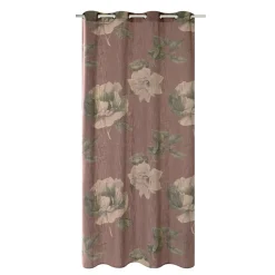 New Rideau Lin FLORALIA coloris terracotta 140 x 260 cm - 4MURS Rideaux