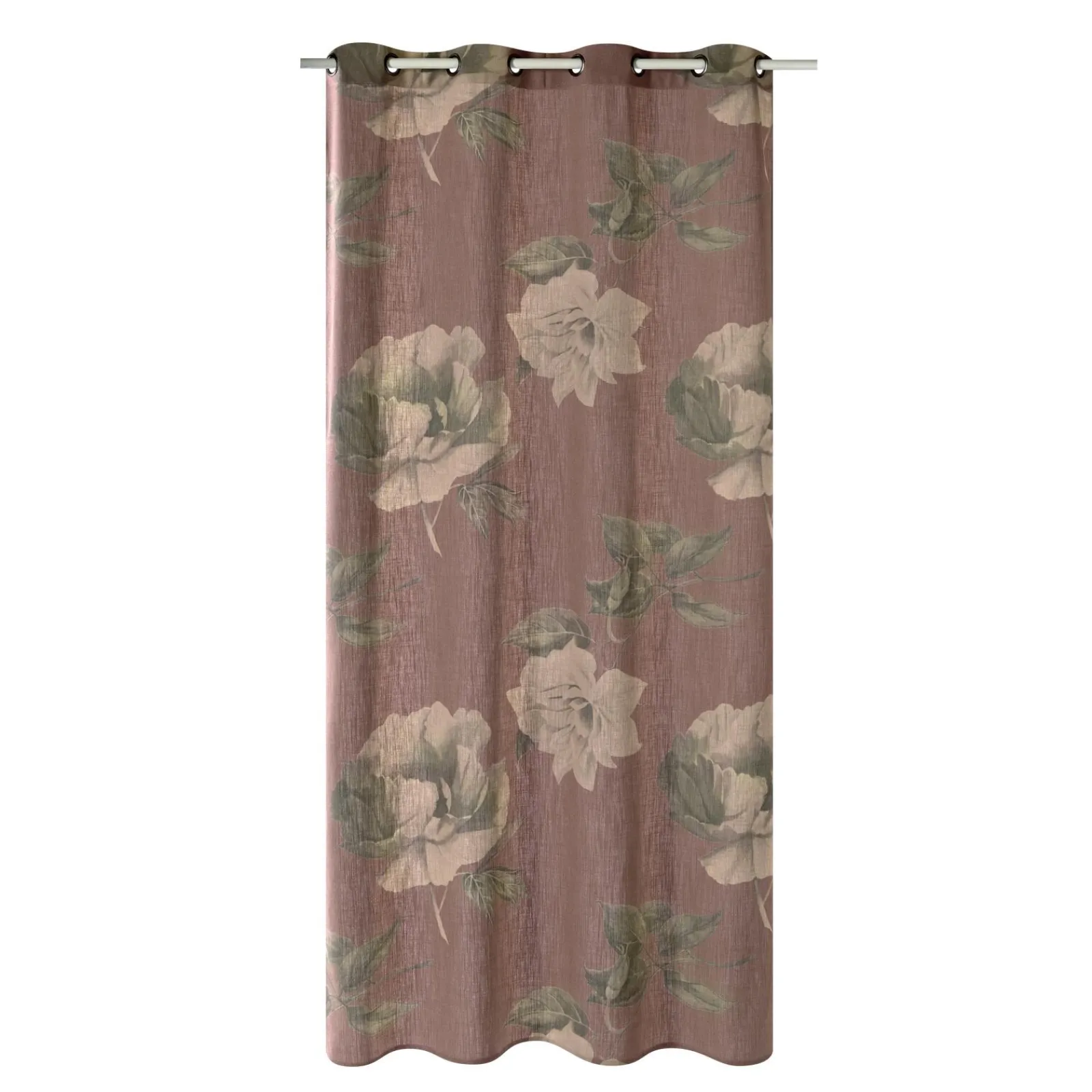 New Rideau Lin FLORALIA coloris terracotta 140 x 260 cm - 4MURS Rideaux
