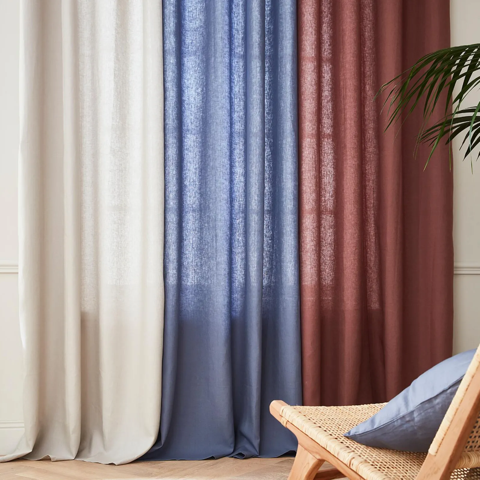 Fashion Rideau Lin LINNEO coloris indigo 140 x 280 cm - 4MURS Rideaux