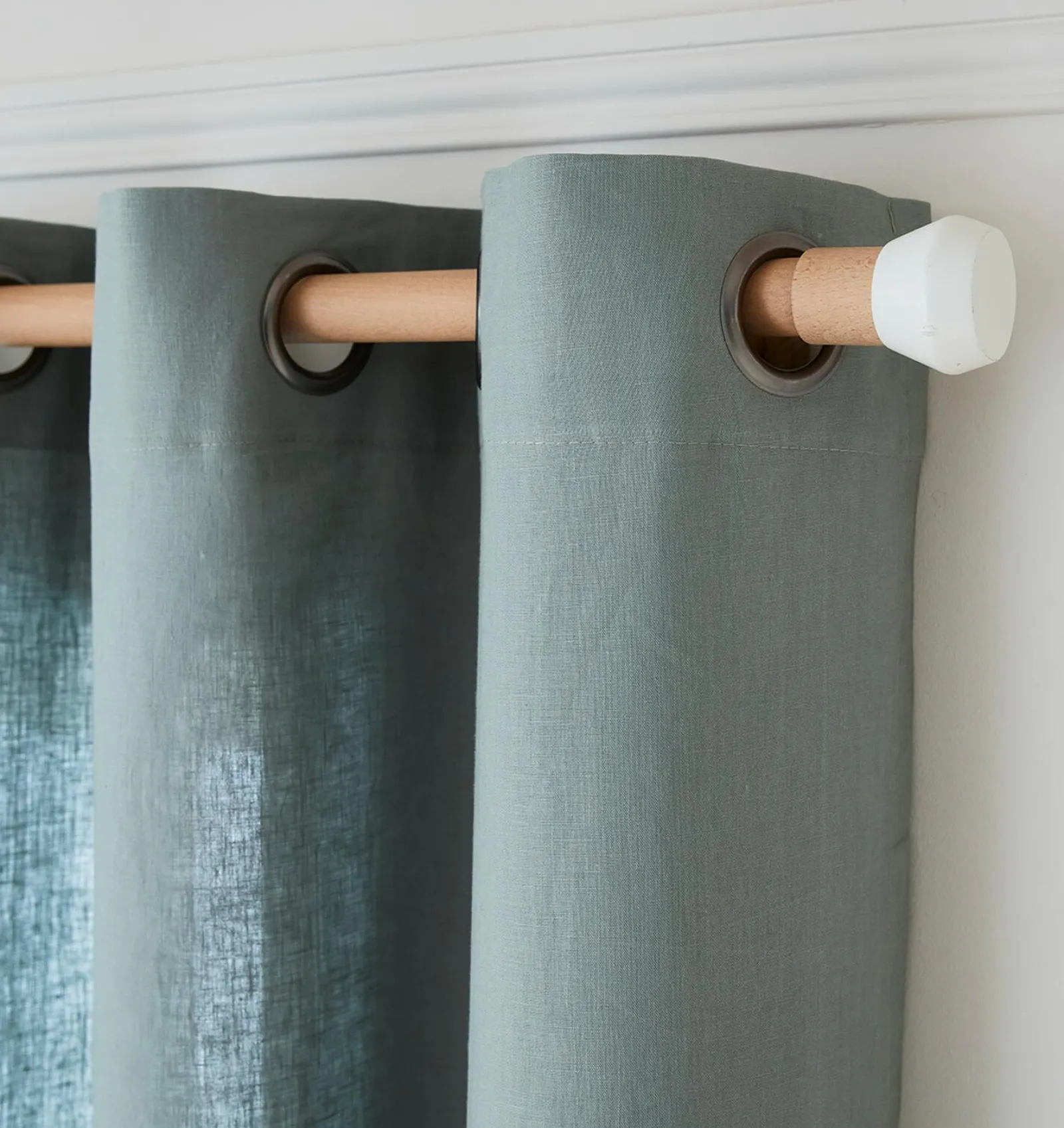 New Rideau Lin LINNEO coloris kaki 140 x 280 cm - 4MURS Rideaux